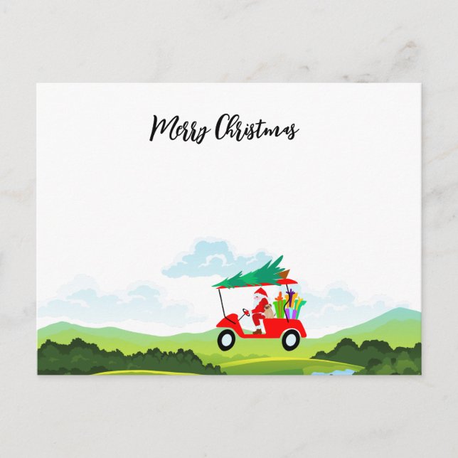 Carte Postale Golf avec nom Joyeux Noël Père Noël (Devant)