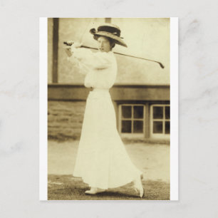 Carte Postale GOLF AVEC STYLE ! - Champion de golf féminin 1908