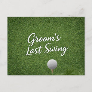Carte Postale Golf Bachelor sur fond de gazon vert