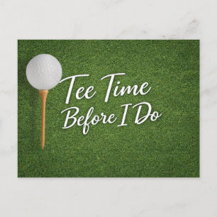 Carte Postale Golf Bachelor sur fond d'herbe verte