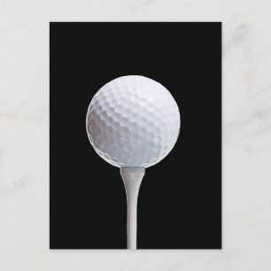 Carte Postale Golf Ball and Tee on Black-Customisé