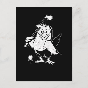 Carte Postale Golf Birdie Drôle d'oiseau Humour animal Golf