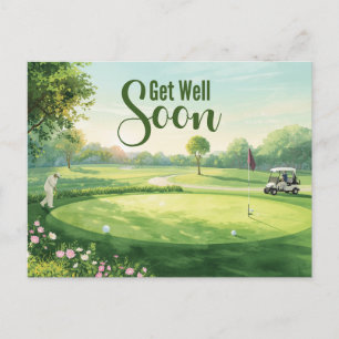 Carte Postale Golf Bon rétablissement Golfeur