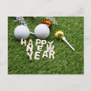 Carte Postale Golf Bonne année avec le tournoi de golf
