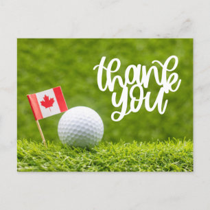 Carte Postale Golf Canada avec drapeau et balle pour golfeur