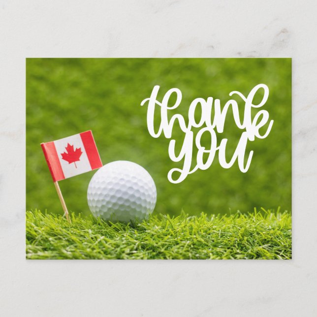 Carte Postale Golf Canada avec drapeau et balle pour golfeur (Devant)