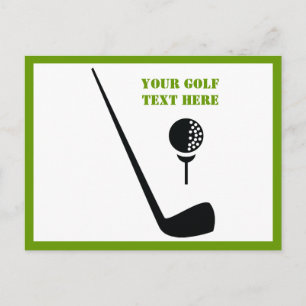 Carte Postale Golf club and ball black, green custom