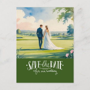 Carte Postale Golf enregistrer la date du mariage de la mariée e