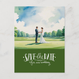Carte Postale Golf enregistrer la date du mariage de la mariée e