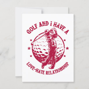 Carte Postale Golf et j'ai une relation Amour-Hate drôle