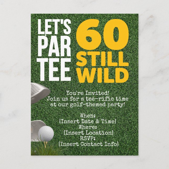 Carte Postale Golf Faisons la fête Par-tie 60e Anniversaire Golf (Devant)
