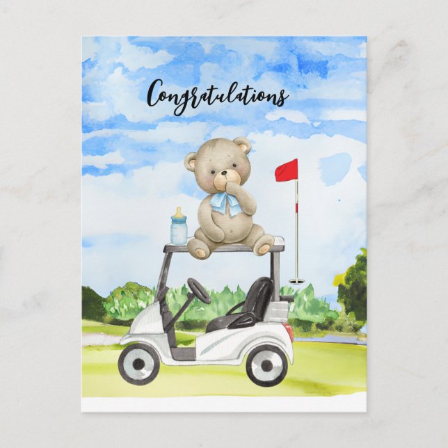 Carte Postale Golf Félicitations pour Baby Golfer It's Boy Card (Devant)
