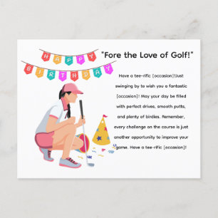 Carte Postale Golf Femme Golfeur est Golfing