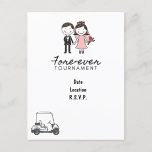 Carte Postale Golf FORE JAMAIS mariage de golf Enregistrer la da