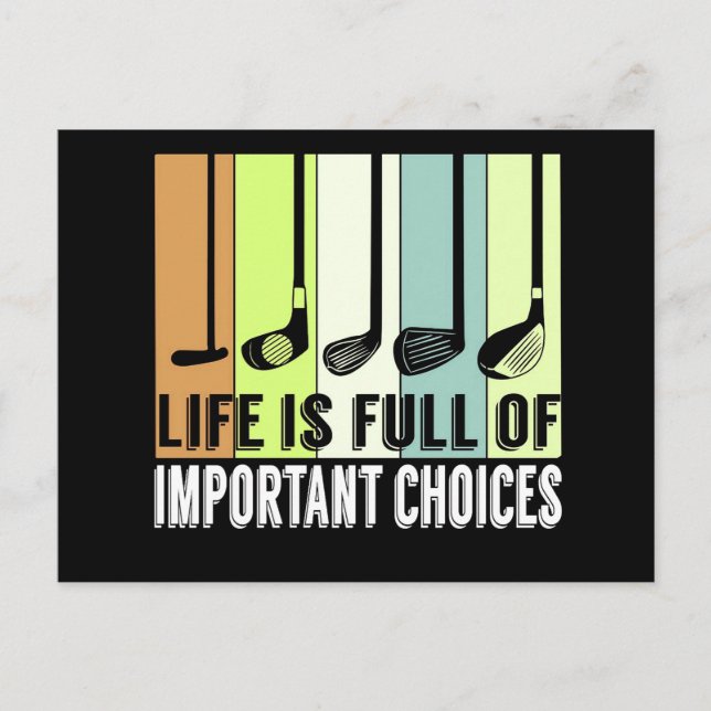 Carte Postale Golf Funny Life Choices Clubs (Devant)