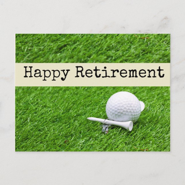 Carte Postale Golf Happy retirement with golf Golf and tee (Devant)