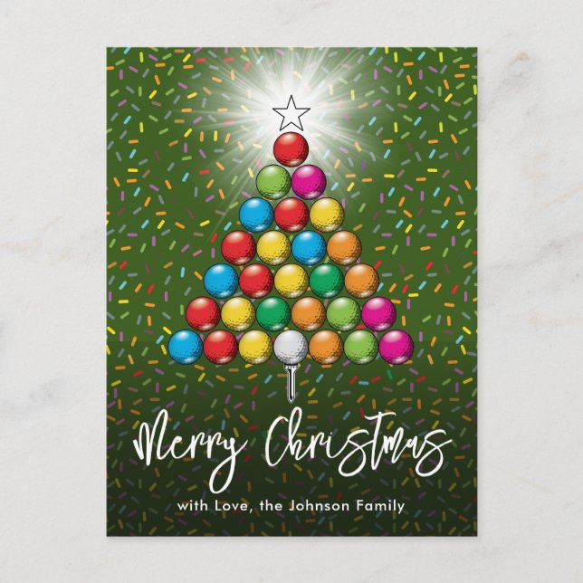 Carte Postale Golf Joyeux Noël-vacances Design (Devant)