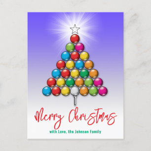 Carte Postale Golf Joyeux Noël-vacances Design