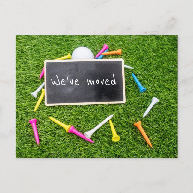 Carte Postale Golf nous avons déménagé dans une nouvelle maison  (Devant)