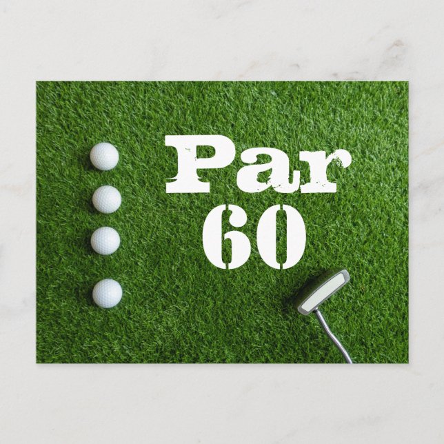Carte Postale Golf Par 60e anniversaire de golfeurs de soixante  (Devant)