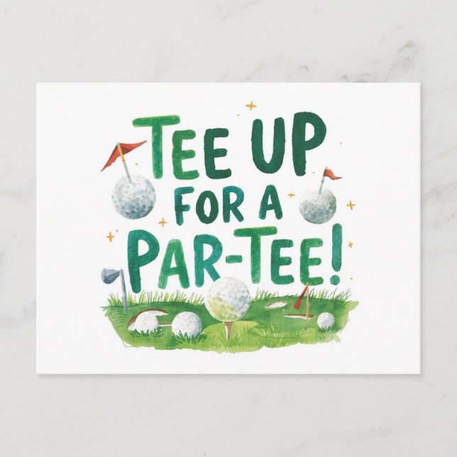 Carte Postale Golf party drôle dire tee up pour par tee (Devant)