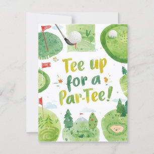 Carte Postale Golf party drôle dire tee up pour par tee