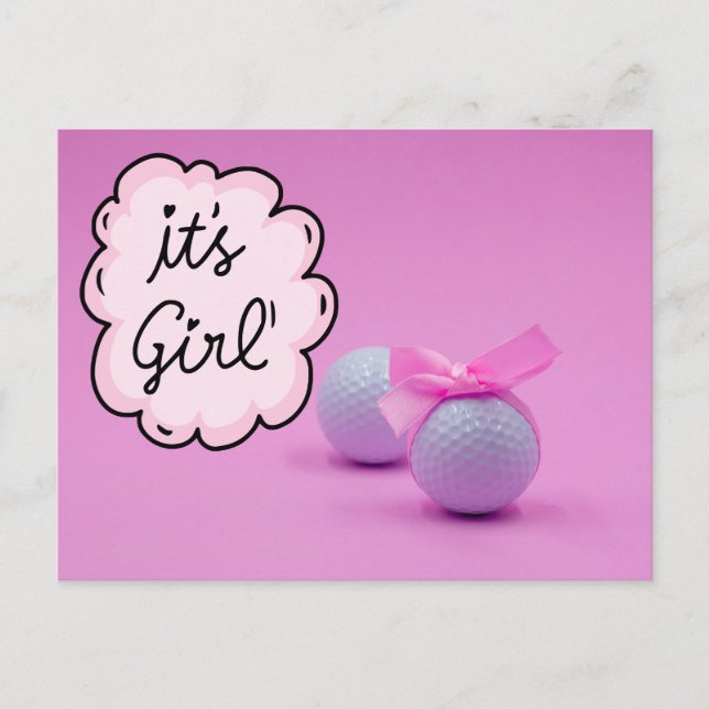 Carte Postale Golf petite fille c'est fille sur Arrière - plan r (Devant)