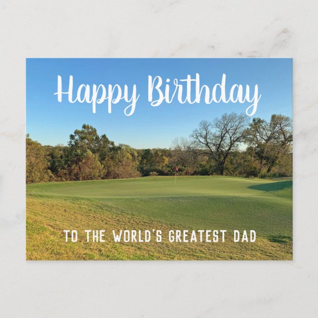 Carte Postale Golf Photo Custom Joyeux Anniversaire Papa (Devant)