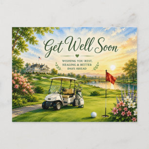 Carte Postale Golf Prompt rétablissement Aquarelle pour golfeur
