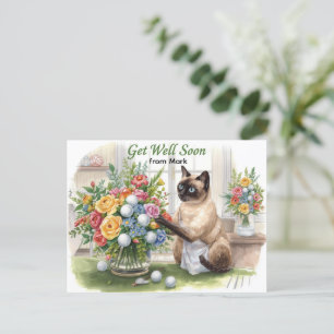 Carte Postale Golf prompt rétablissement avec balle de golf et f