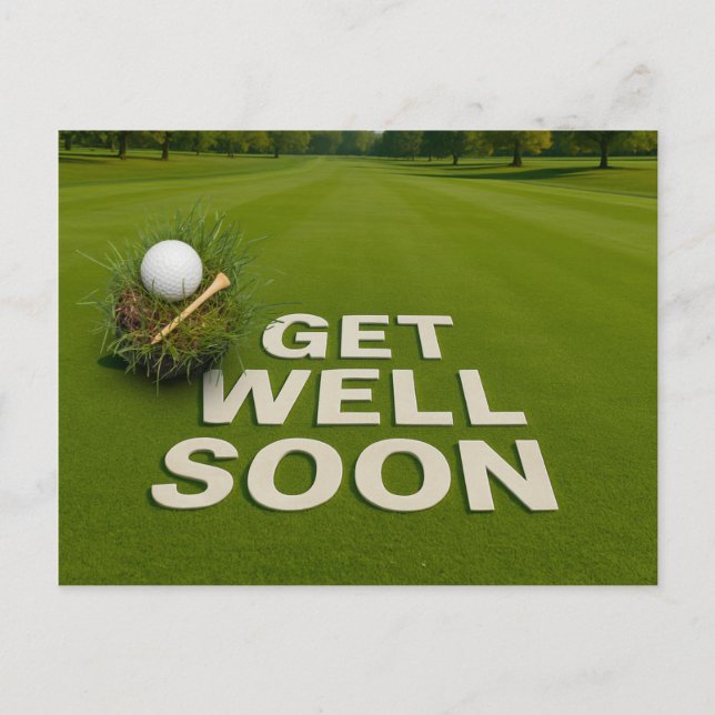 Carte Postale Golf Prompt rétablissement envoie des vœux pour go (Devant)