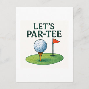 Carte Postale Golf Réglons le Par pour le Golfeur