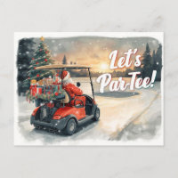 Golf Santa dans un chariot rouge – Drôle de Let Pa