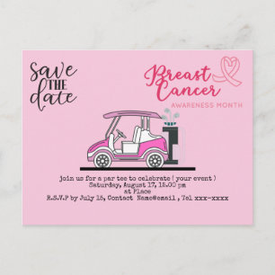 Carte Postale Golf sauve la date Sensibilisation au cancer du se