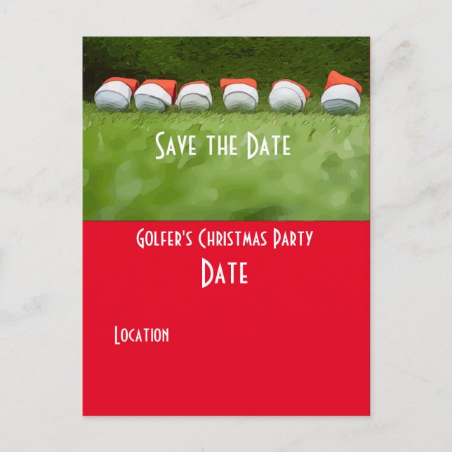 Carte Postale Golf Save the Date Christmas Party Golf ball Père  (Devant)