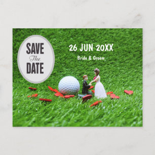 Carte Postale Golf Save the Date Mariée et Mariage de chambre In