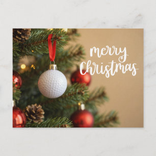 Carte Postale Golf sur le thème de Noël sur le vert pour golfeur