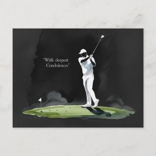 Carte Postale Golf sympathie « Avec mes plus sincères condoléanc