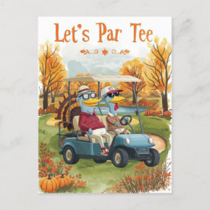 Carte Postale Golf Thanksgiving Party Autumn Golf Course