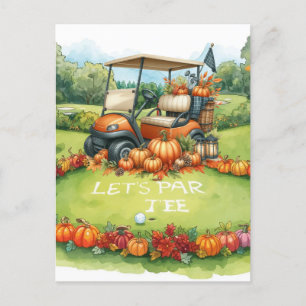 Carte Postale Golf Thanksgiving thème pour golfeur