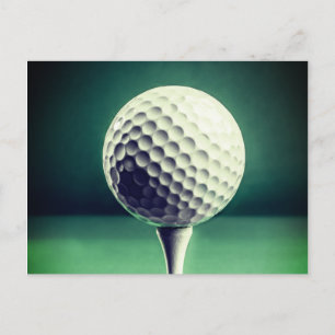 Carte Postale Golfball en tee