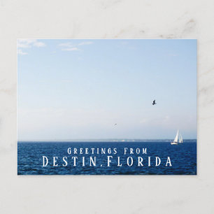 Carte Postale Golfe Océan et voiliers salutations Destin Floride
