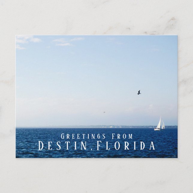 Carte Postale Golfe Océan et voiliers salutations Destin Floride (Devant)