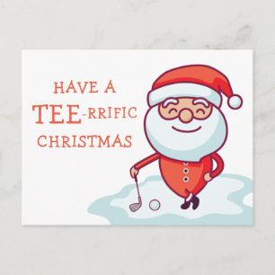 Carte Postale Golfer Santa Claus