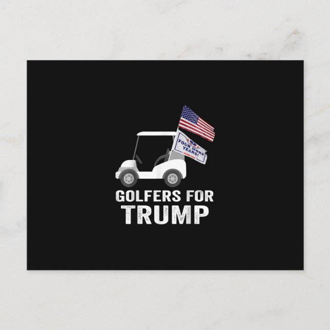 Carte Postale Golfers pour Trump 2020 Trump Supporters Golf (Devant)