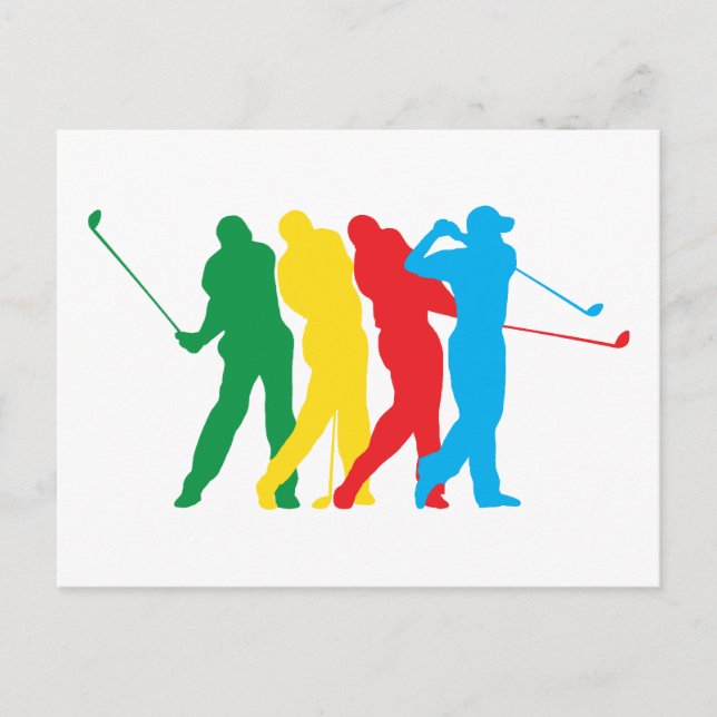 Carte Postale Golfeur en mouvement (Devant)