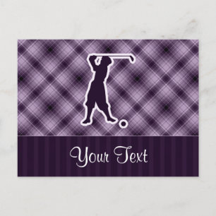 Carte Postale Golfeur Vintage pourpre