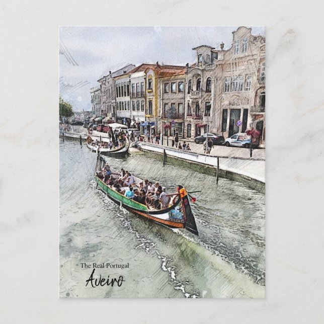 Carte Postale Gondola - Aveiro Portugal (Devant)