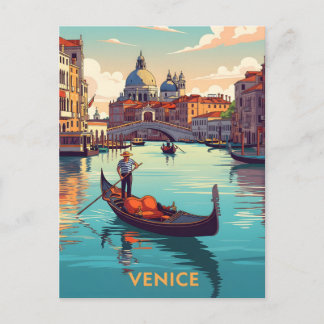 Carte Postale Gondola ride in Venice with historic buildings