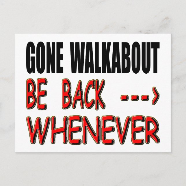 Carte Postale Gone Walkabout (Devant)